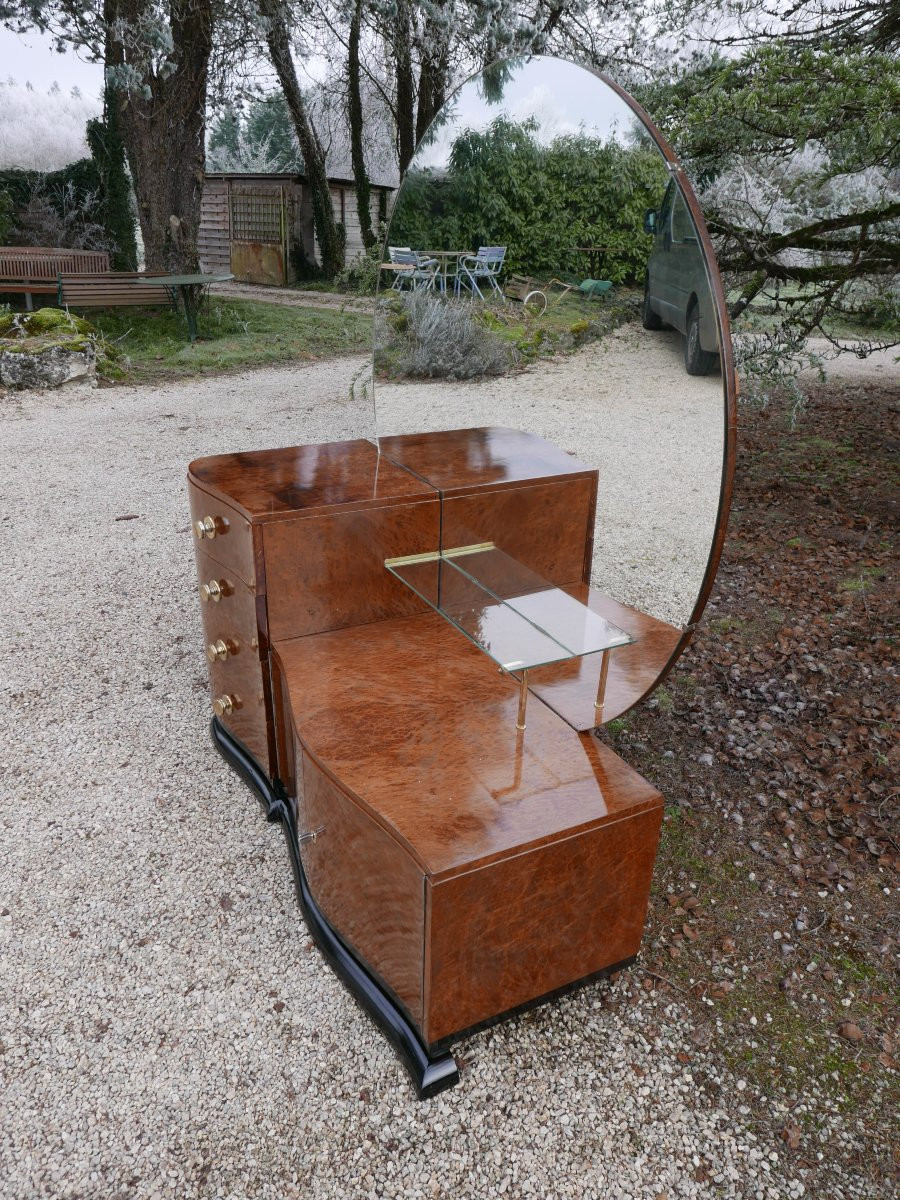 Coiffeuse art déc o en loupe de thuya-photo-3