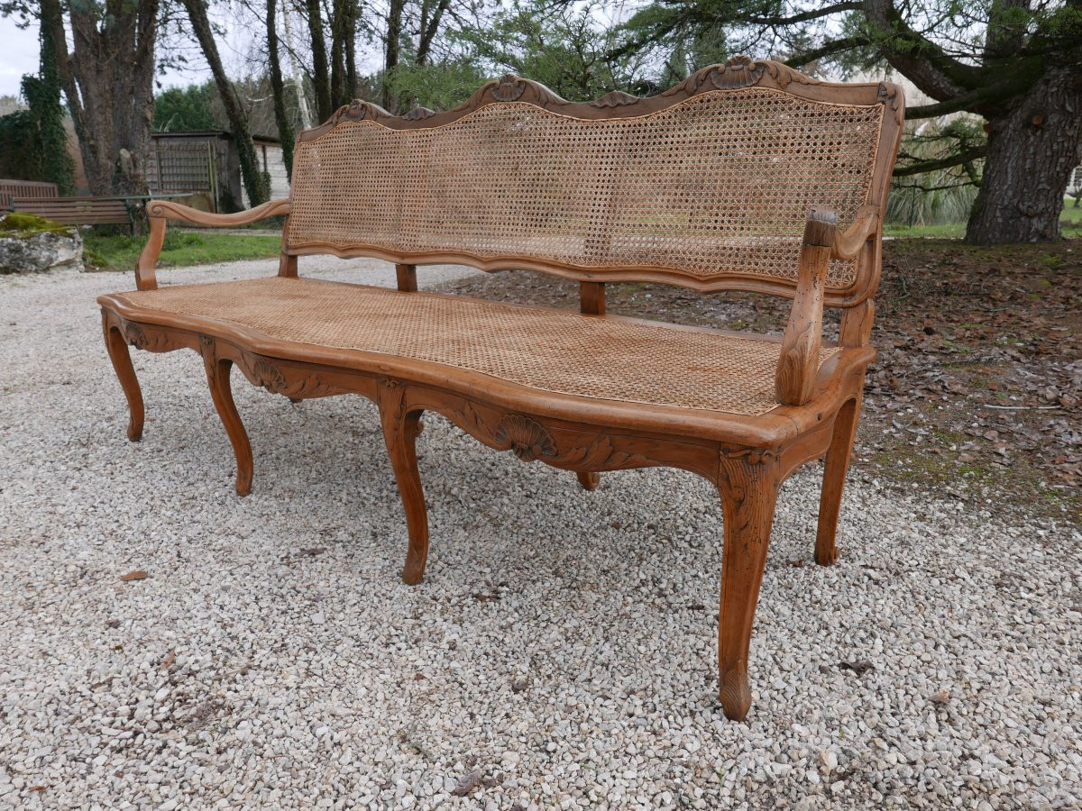 Louis XV Style Walnut Sofa, Early 19th Century-photo-4