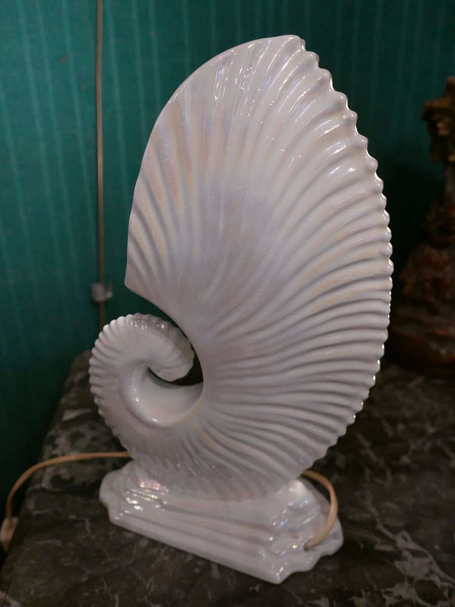 Nautilus Lamp Art Deco Faiencerie De Saint Clément
