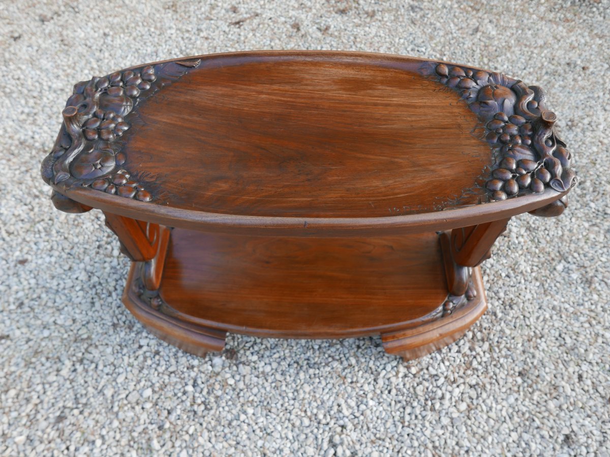 Desserte art nouveau en noyer "H. DE RUDET-photo-2