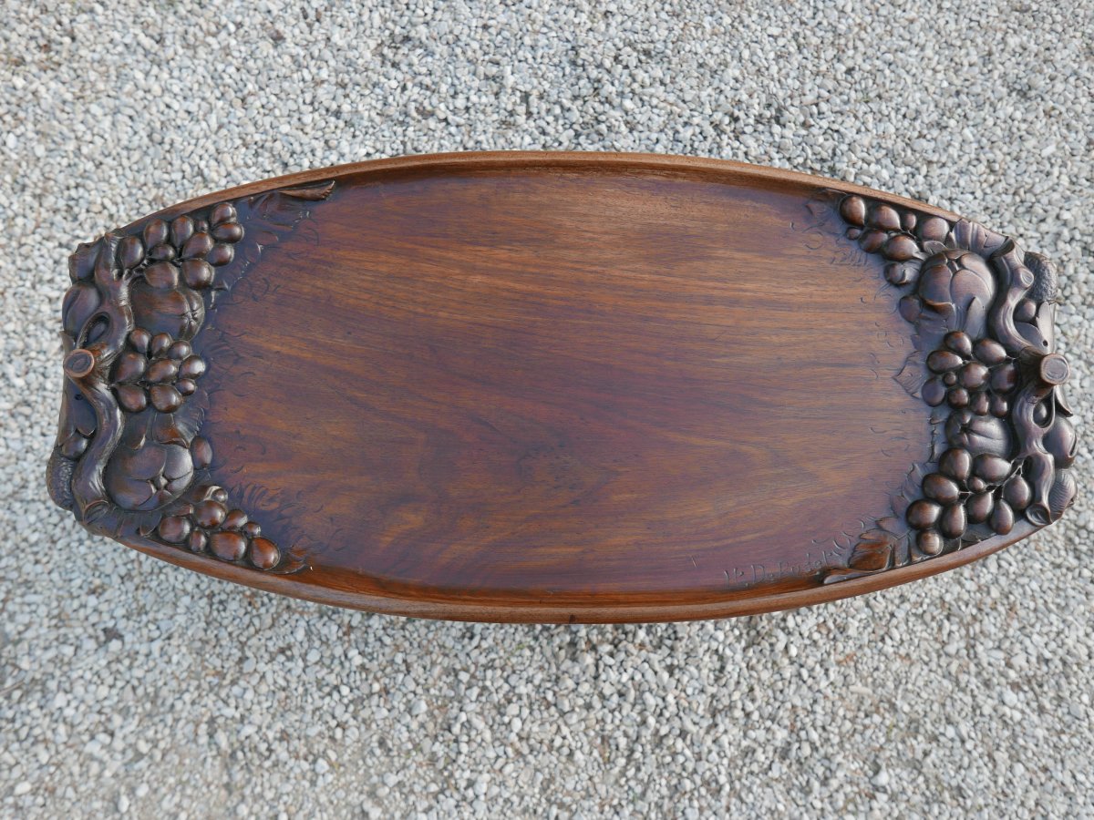 Desserte art nouveau en noyer "H. DE RUDET-photo-4