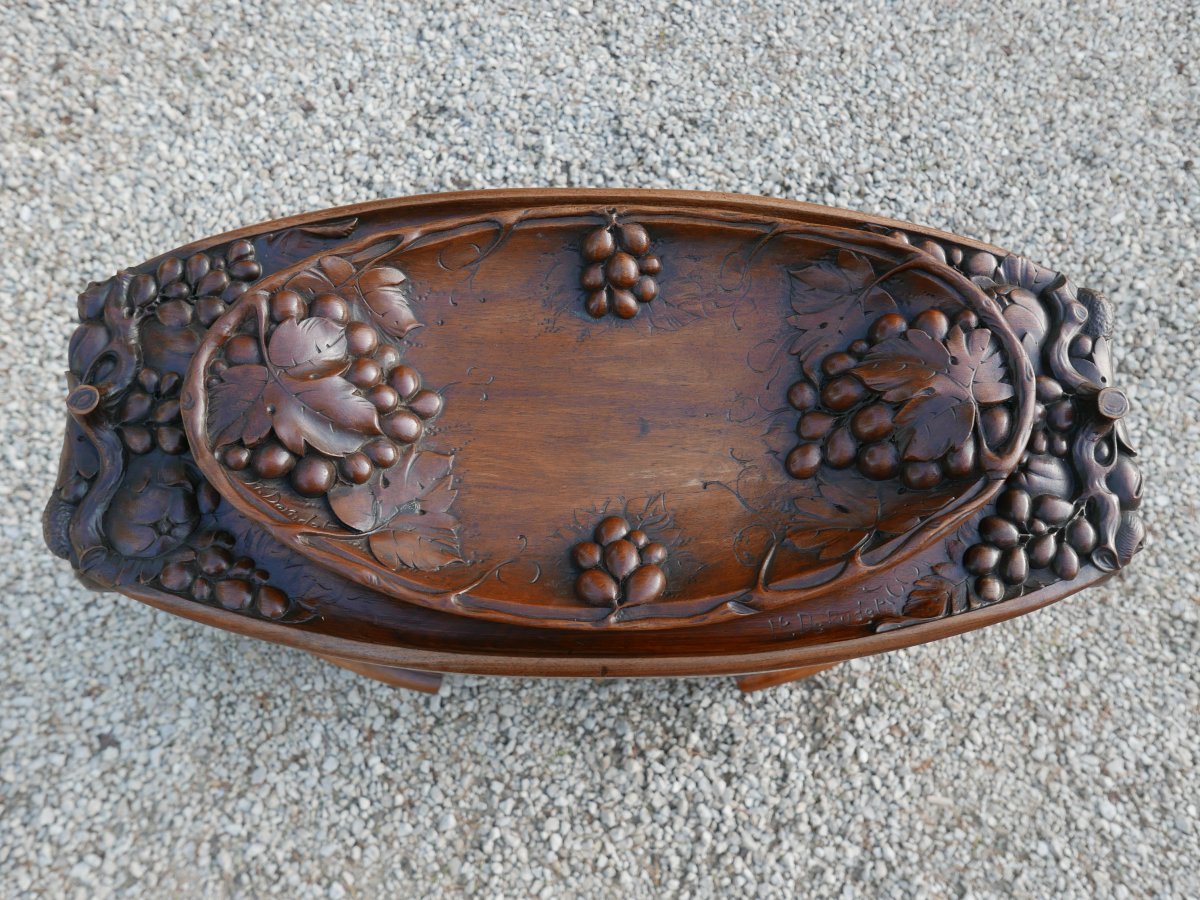 Desserte art nouveau en noyer "H. DE RUDET-photo-1