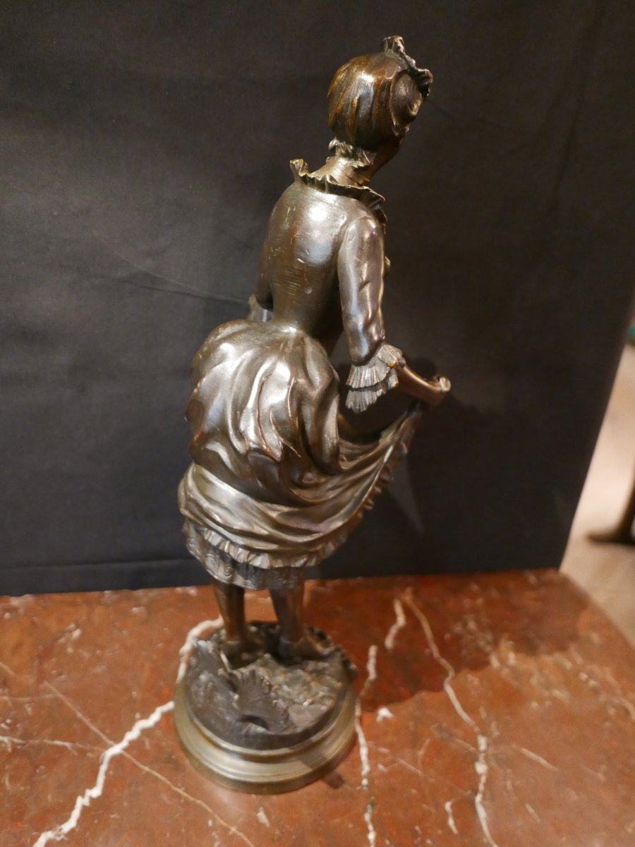 La ceuillette bronze par Joseph Francois Belin-photo-3