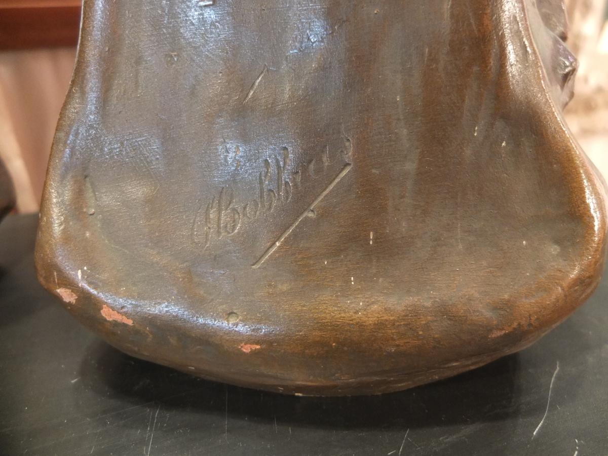 Pair Of Terracotta Vases Art Nouveau "o.bobbias"-photo-3