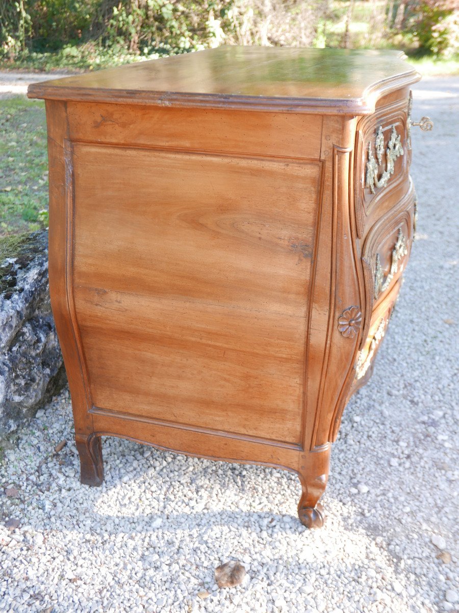 Commode Louis XV Du Sud Ouest En Noyer 18ème-photo-4