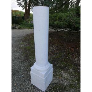 White Carrara Marble Column 19th