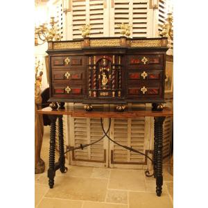 Travel Cabinet And Its Base, 17th Century Spanish Work