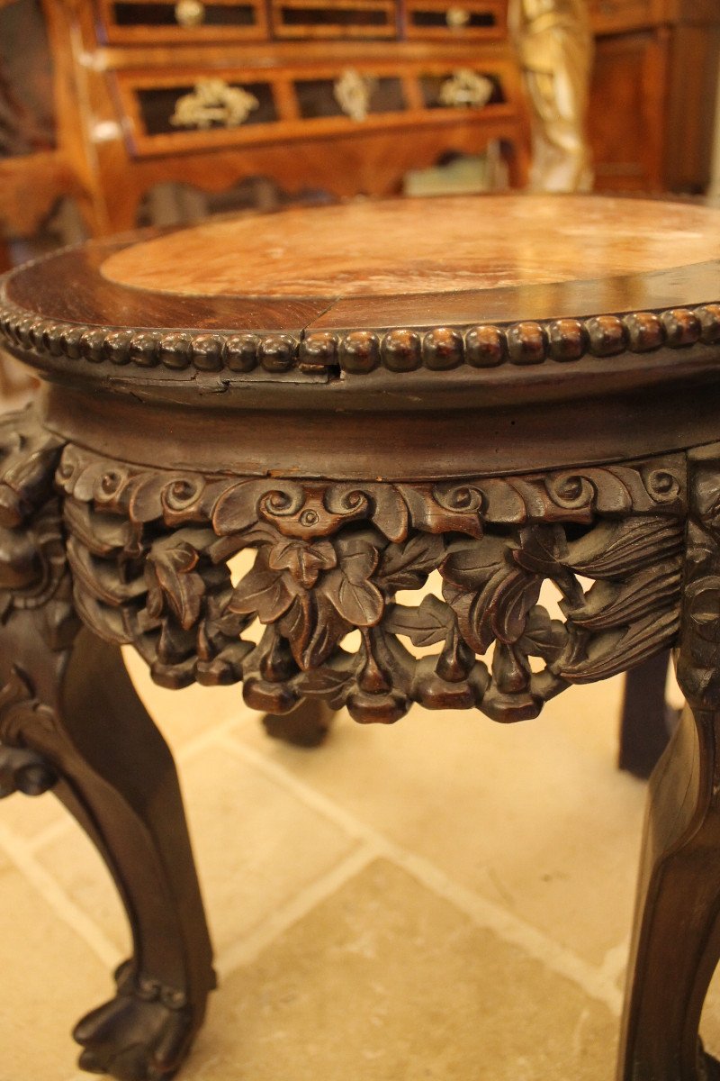Indochinese Bolster In Iron Wood, Late Nineteenth Century-photo-1
