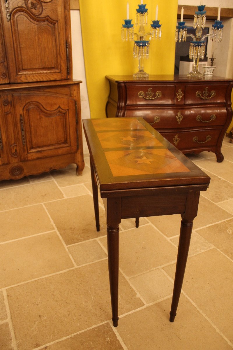 Table à Jeux En Bois d'Acacia, époque Louis XVI-photo-4