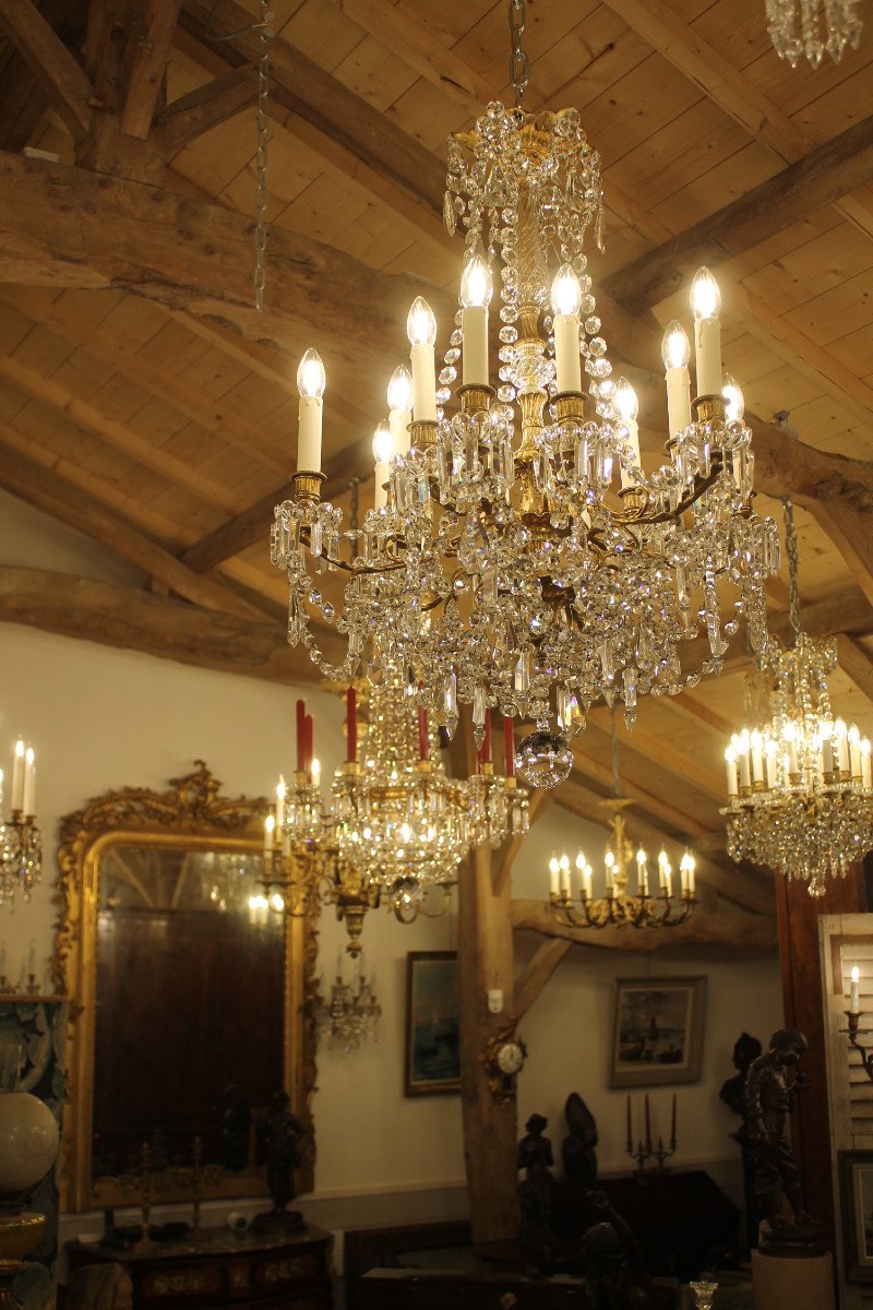 Gilt Bronze And Crystal Chandelier With Twelve Lights, Napoleon III Period-photo-7