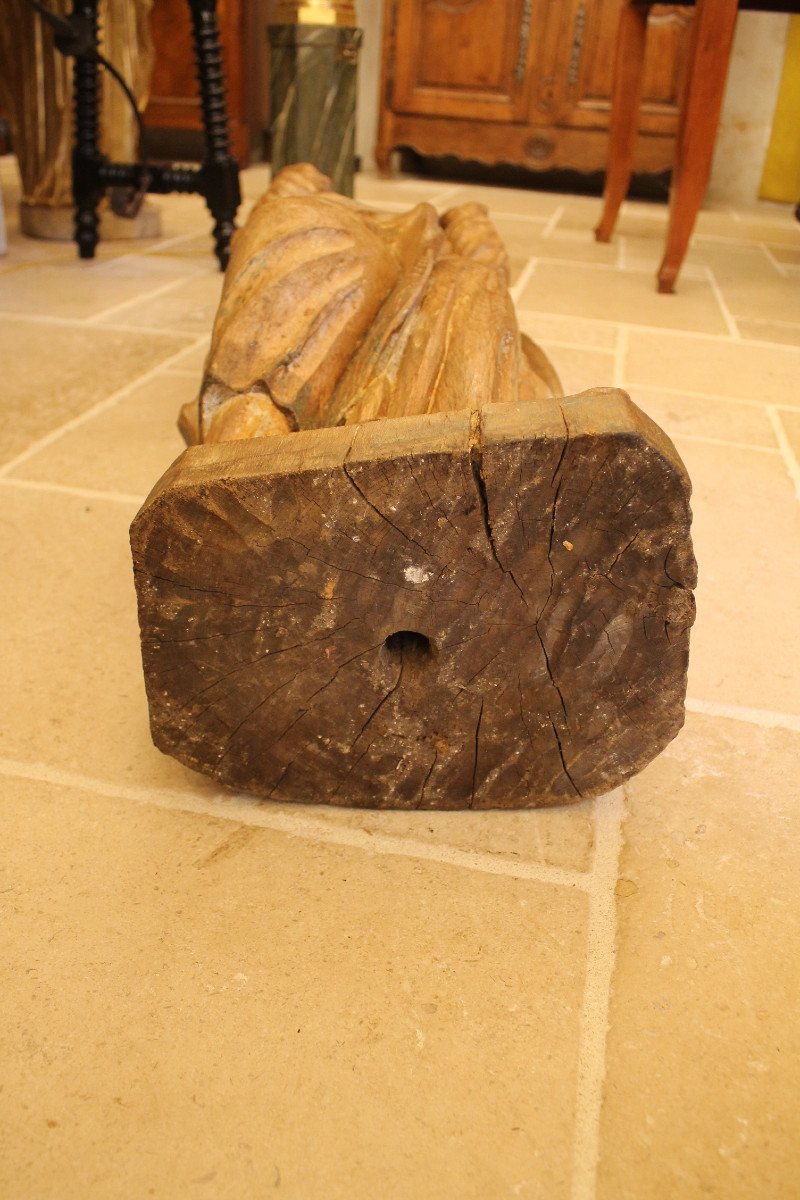 Important Virgin In Oak, 17th Century Period-photo-7