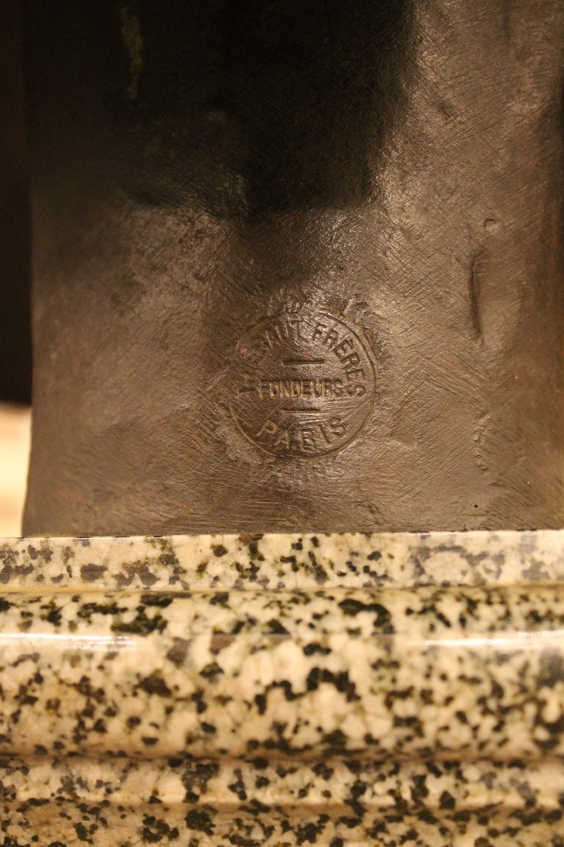 Alexandre Falguière (1831-1900) - Buste De Diane Chasseresse en bronze-photo-6