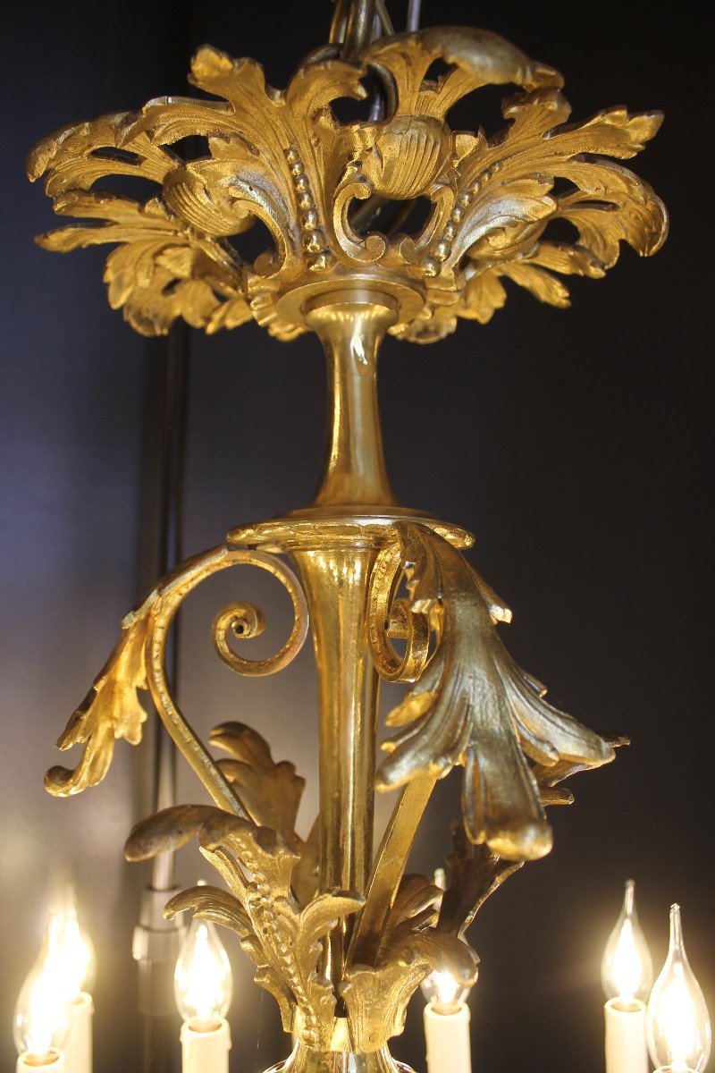 Important Lustre De Style Louis XV En Bronze Doré à 24 Feux, milieu du XIXème siècle-photo-2
