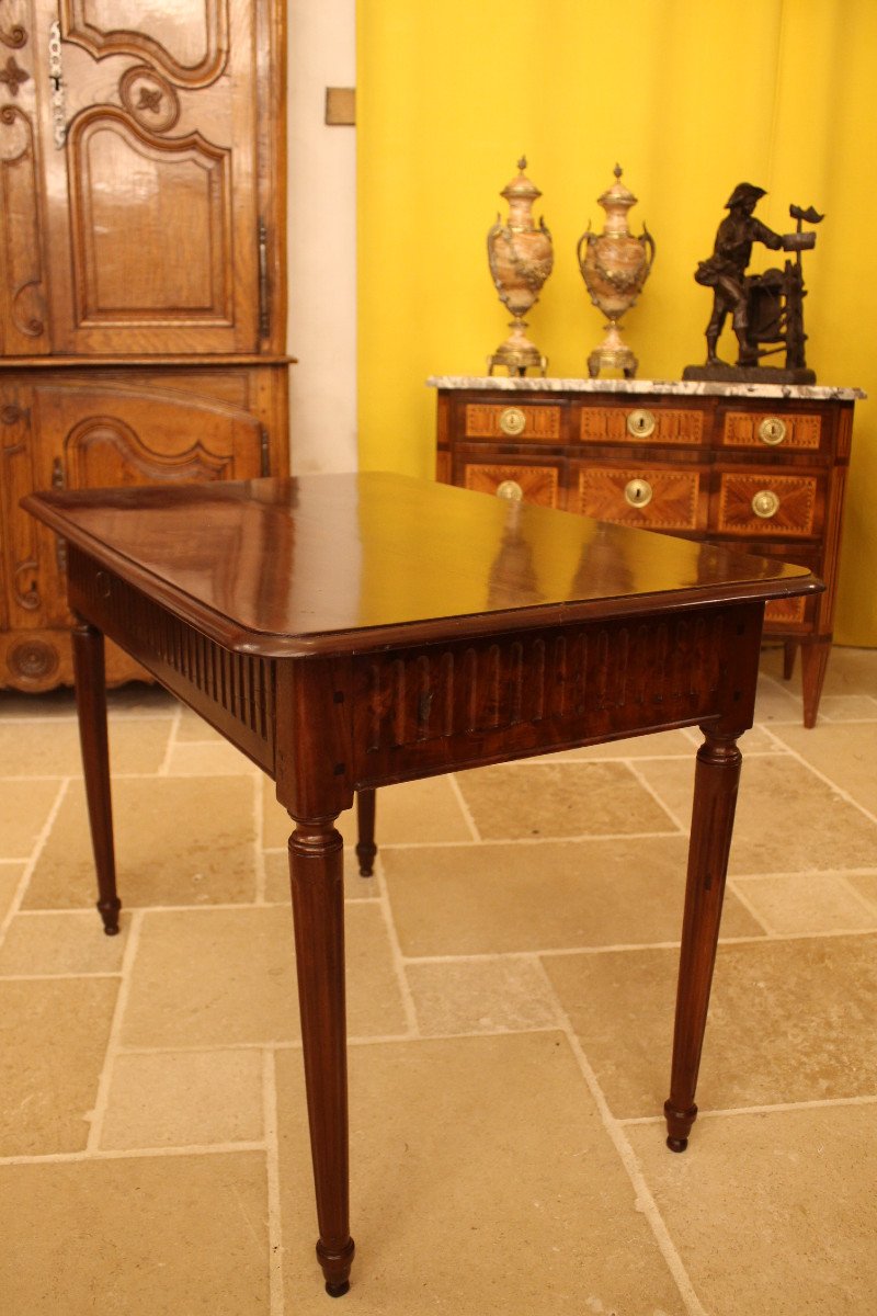 Solid Mahogany Office Table, Bordeaux, Louis XVI Period-photo-5