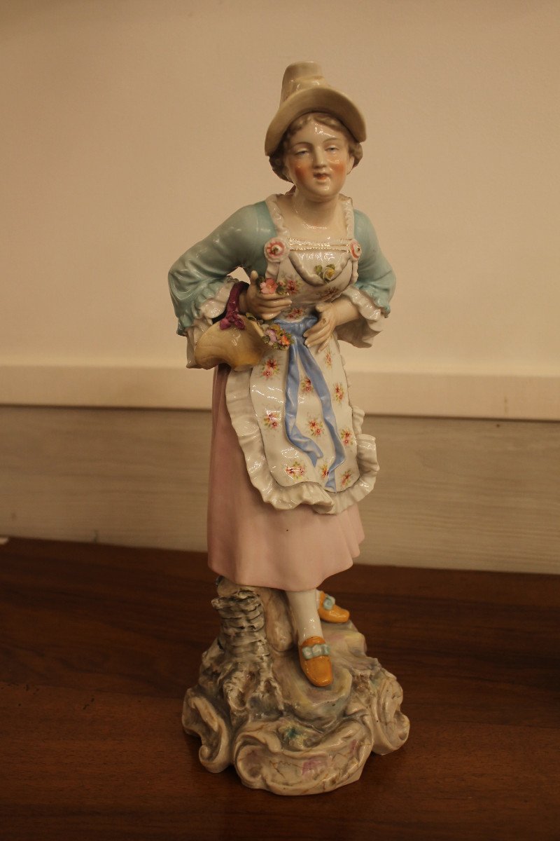 Couple Galant En Porcelaine De Meissen-photo-2