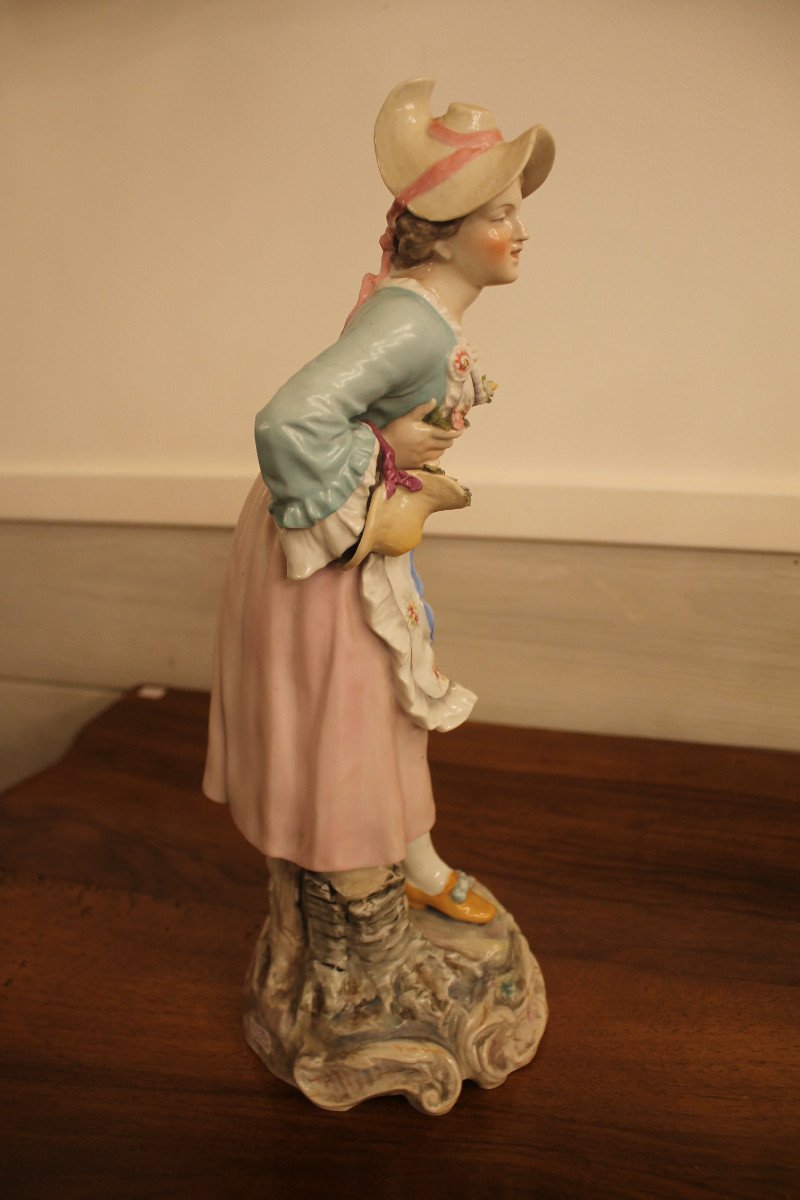 Couple Galant En Porcelaine De Meissen-photo-2