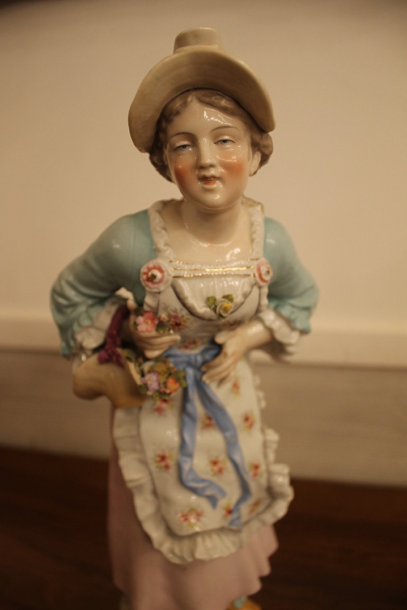Couple Galant En Porcelaine De Meissen-photo-3