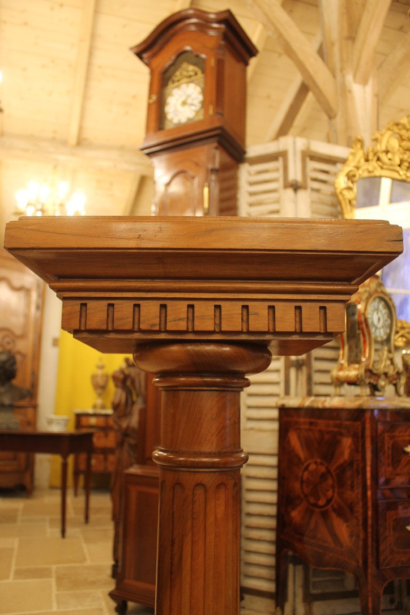 Pair Of Large Walnut Columns, 19th Century Period-photo-2