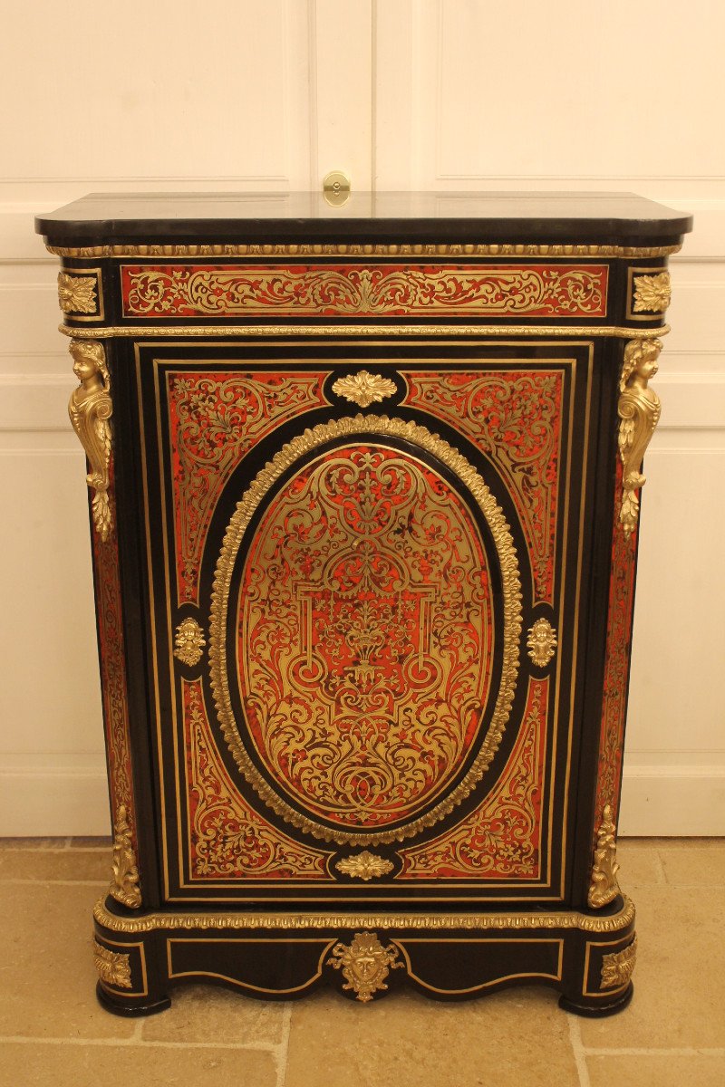Support Height Furniture In Boulle Marquetry, Napoleon III Period
