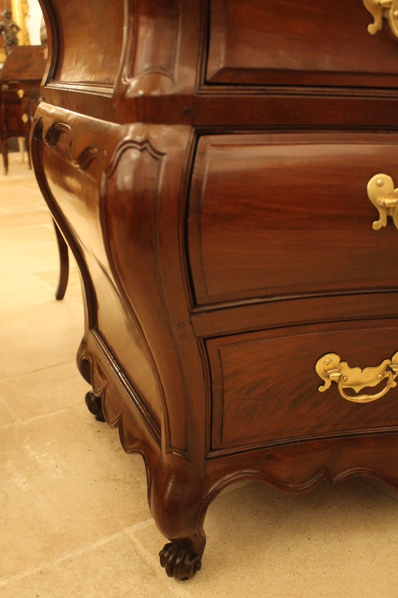 Louis XV Tomb Commode In Solid Mahogany, Bordeaux, 18th Century Period-photo-7