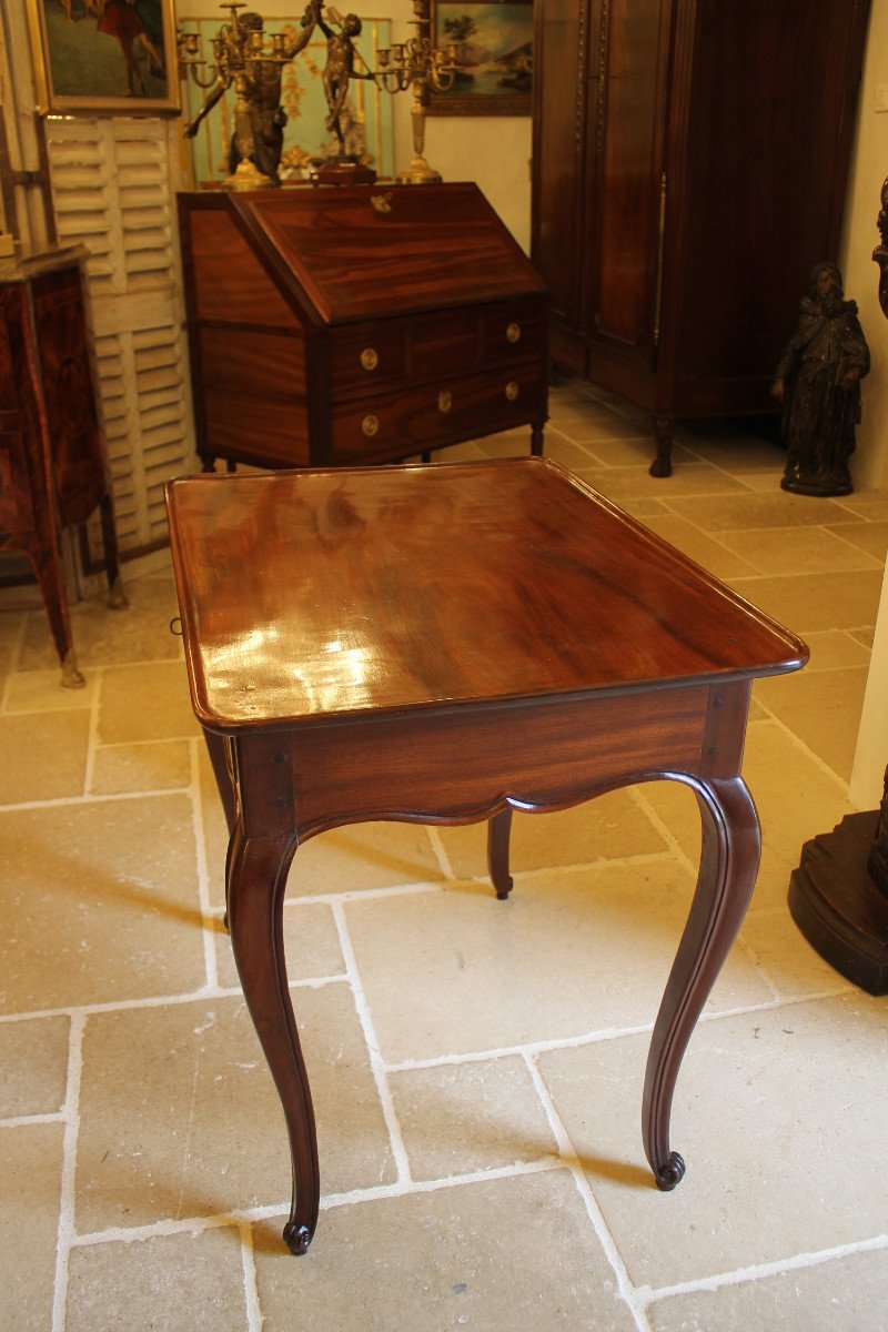 Cabaret Table In Solid Mahogany, Nantes, Louis XV Period-photo-6
