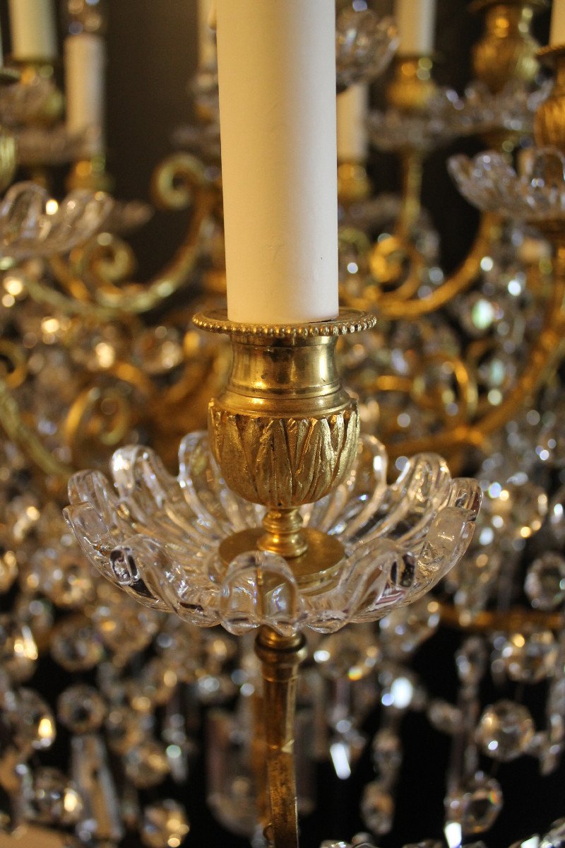 Baccarat, Important Lustre à 18 Feux, Milieu Du XIXe Siècle-photo-3