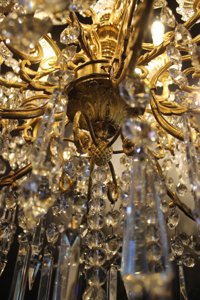 Baccarat, Important Lustre à 18 Feux, Milieu Du XIXe Siècle-photo-6