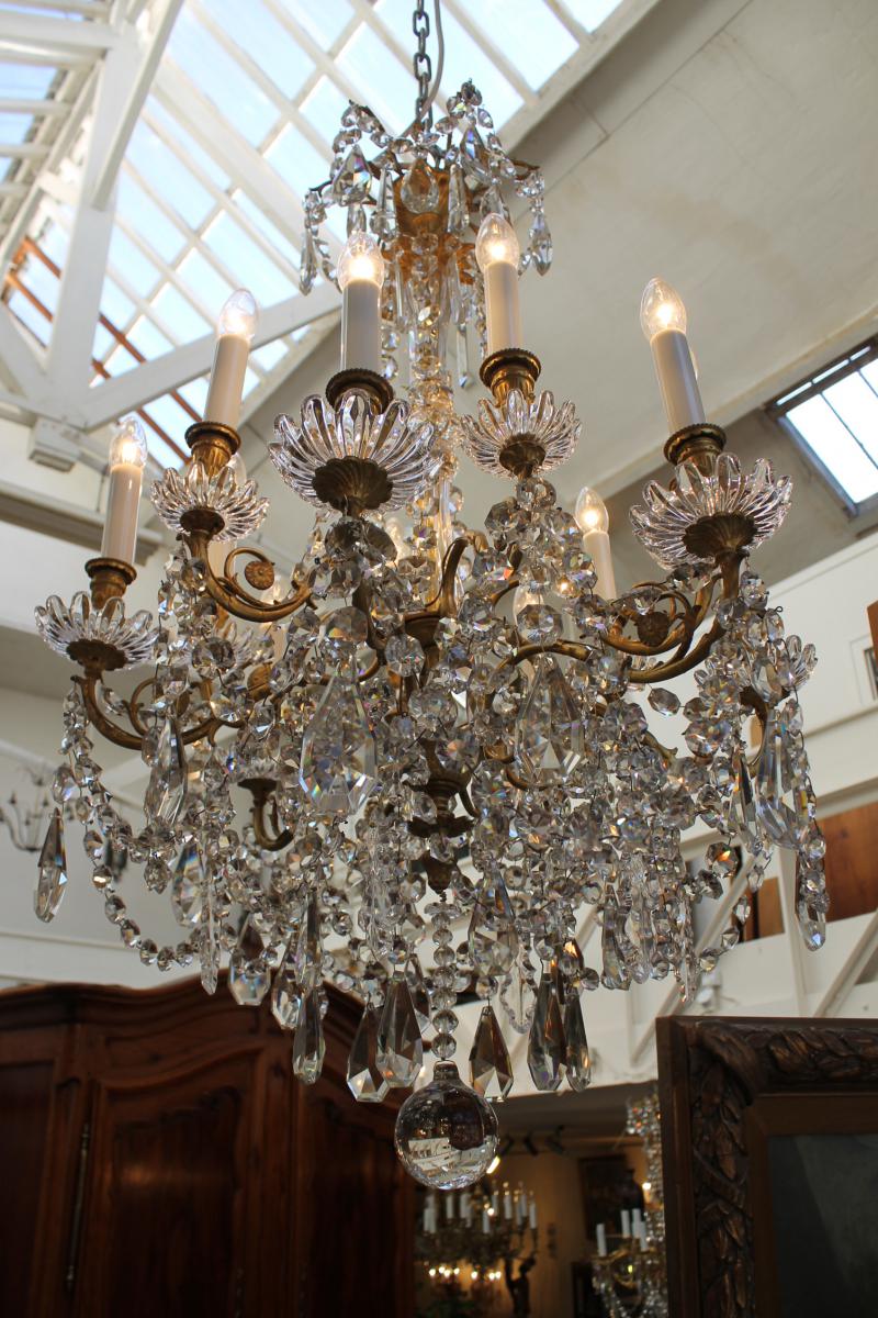 And Crystal Chandelier In Bronze XIXth Century-photo-2