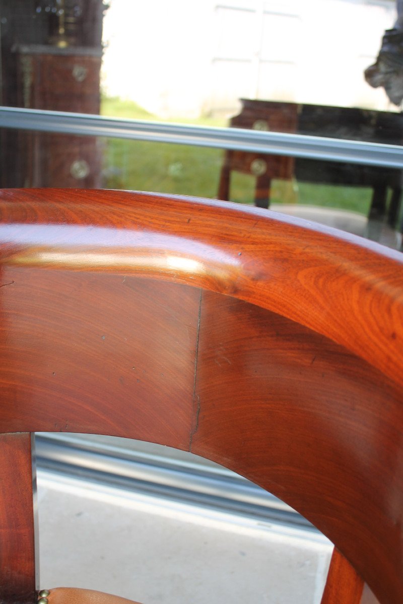 Large Mahogany Office Armchair, Restoration Period-photo-1