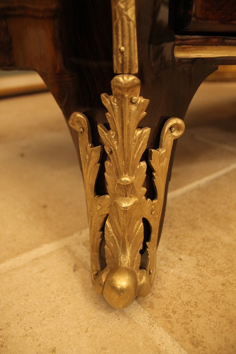 Commode Louis XV Estampillée G.SCHWINGKENS, Bronzes Au C Couronné-photo-3