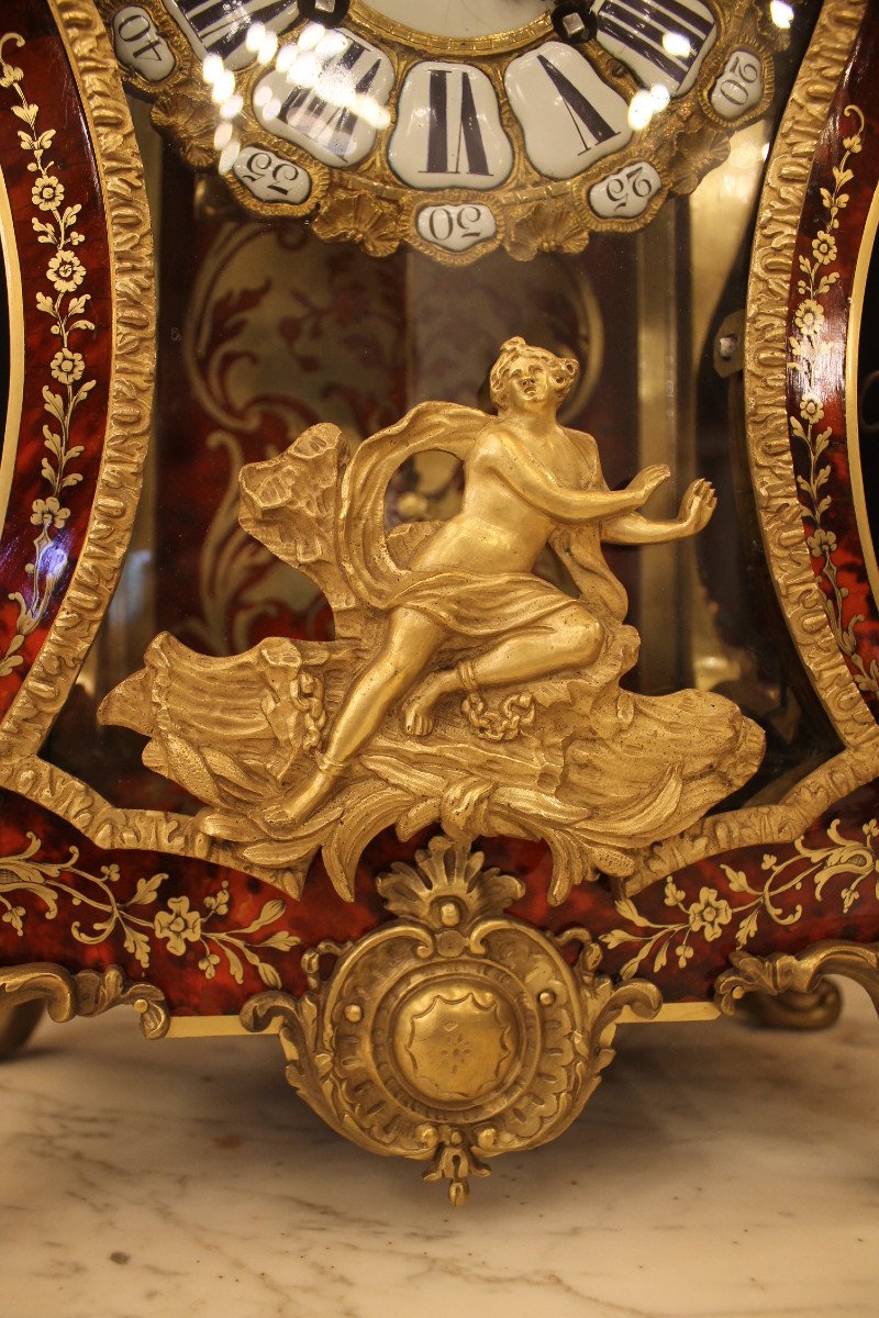 Louis XV Cartel And Console In Boulle Marquetry, A Dubois Stamp-photo-3