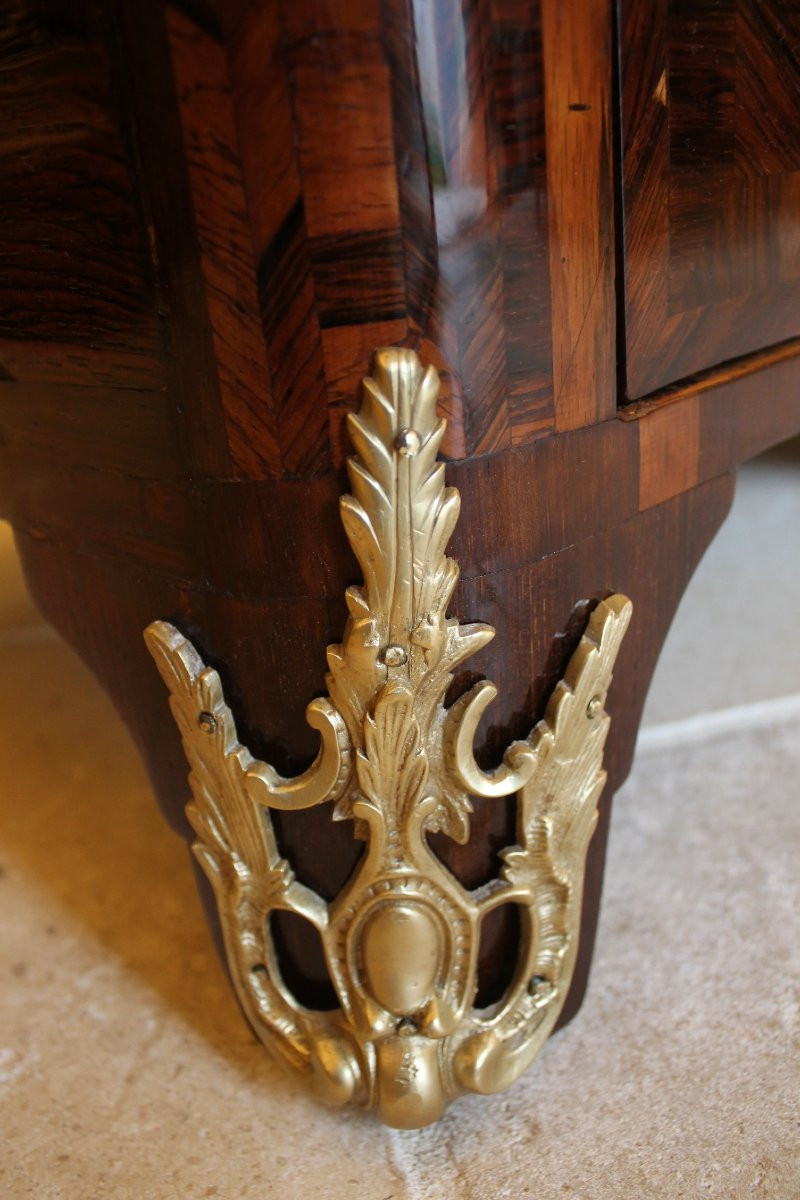 Louis XIV Chest Of Drawers Inlaid With Rosewood, Bronzes With Crowned R-photo-4