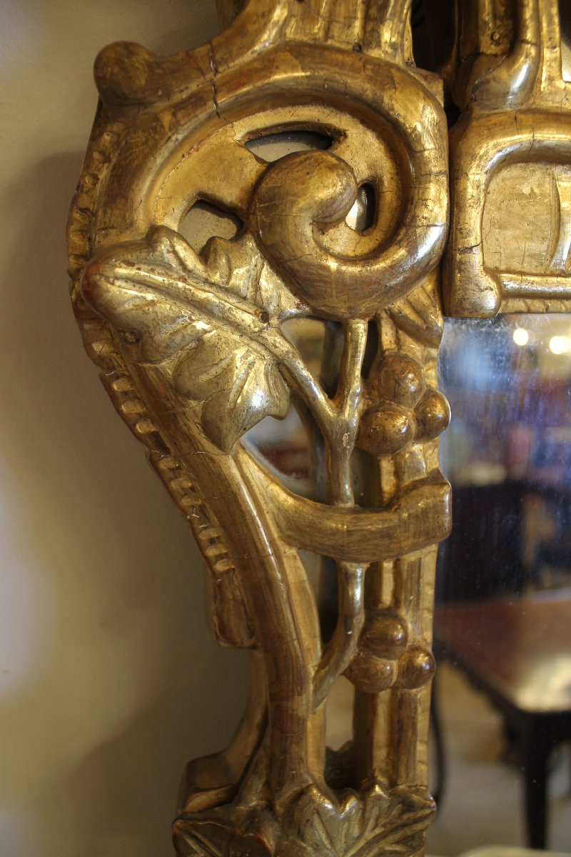 Louis XV Period Giltwood Mirror With Side Panels-photo-2