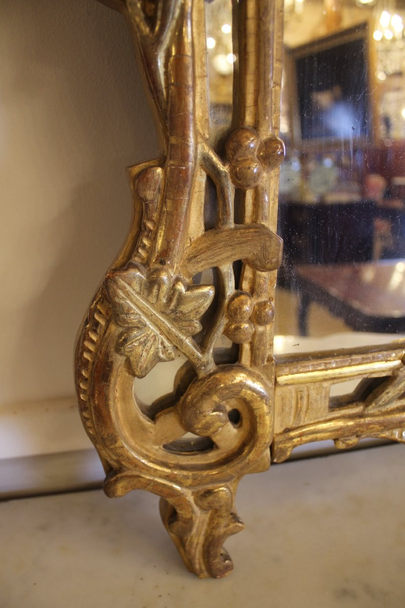 Louis XV Period Giltwood Mirror With Side Panels-photo-3