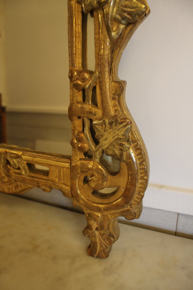 Louis XV Period Giltwood Mirror With Side Panels-photo-2