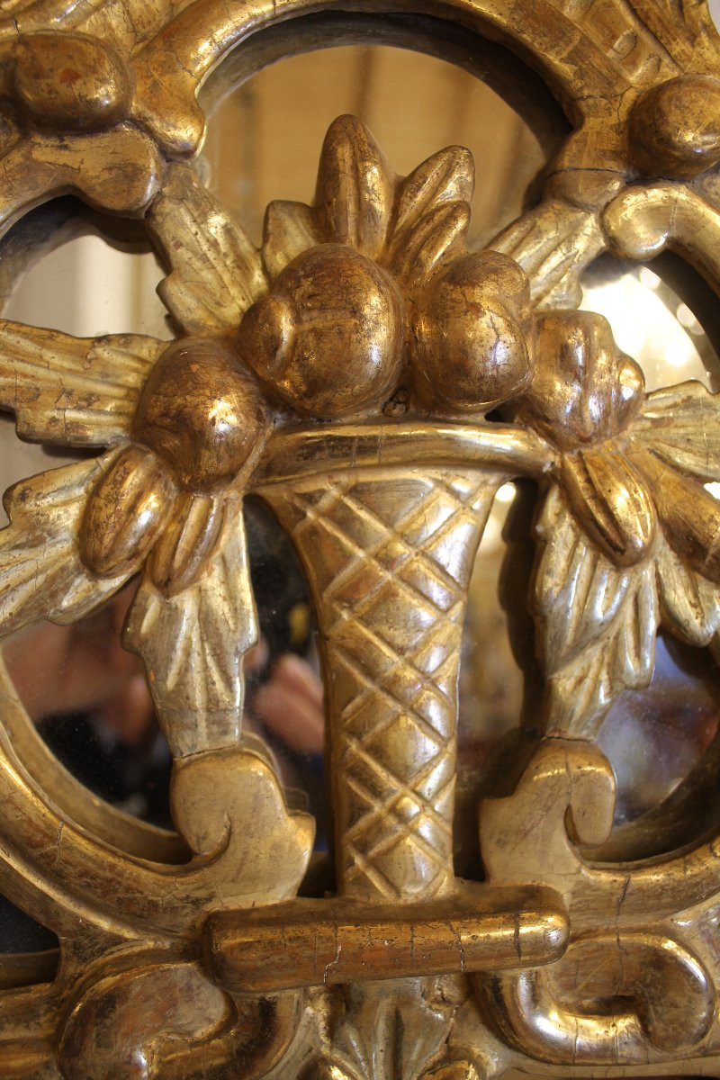 Louis XV Period Giltwood Mirror With Side Panels-photo-4