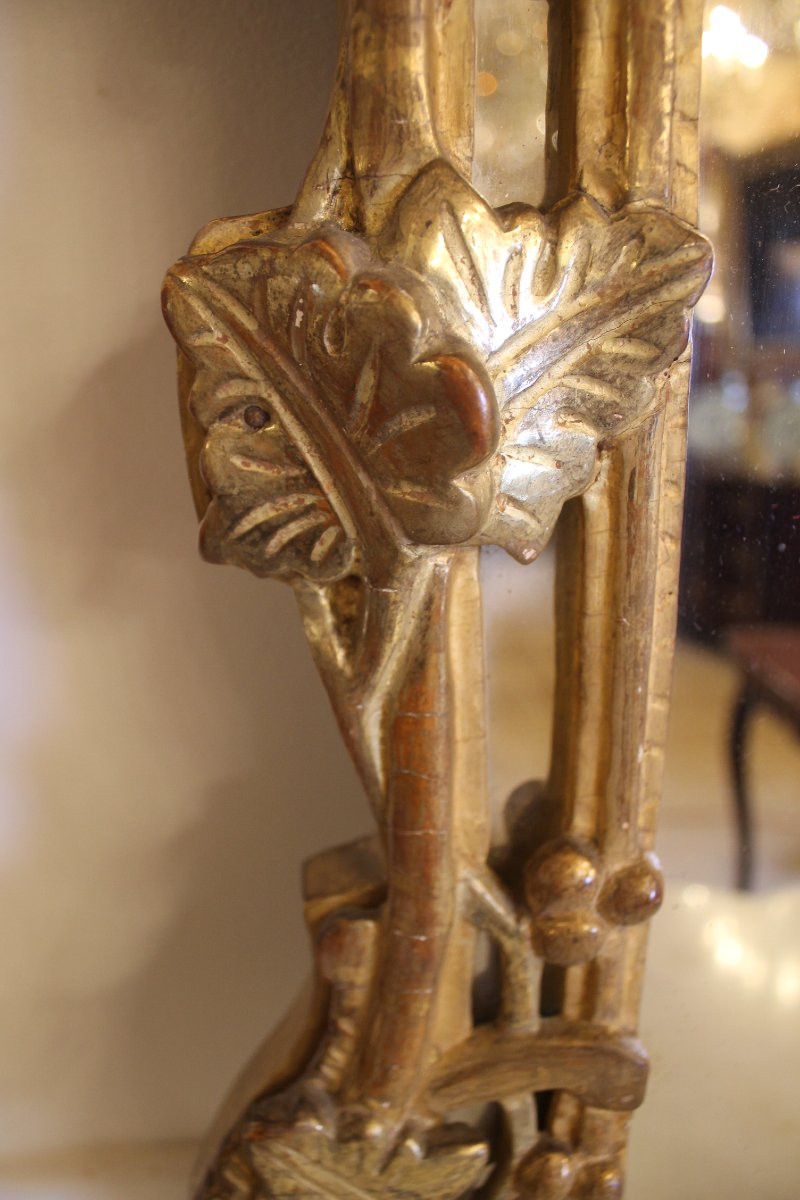 Louis XV Period Giltwood Mirror With Side Panels-photo-5