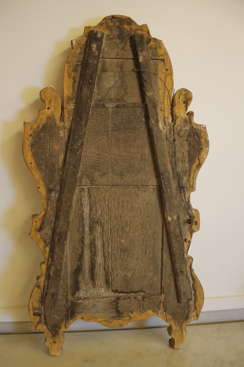 Louis XV Period Giltwood Mirror With Side Panels-photo-7