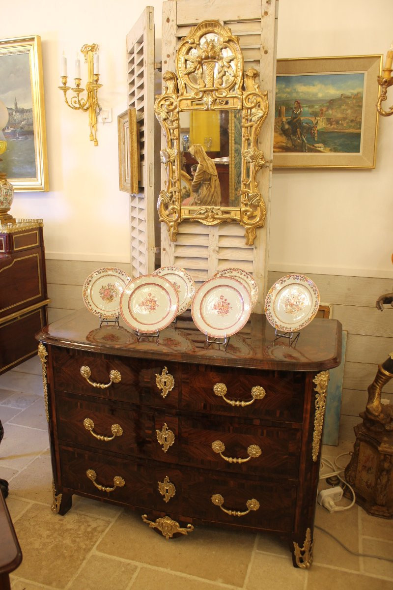 Louis XV Period Giltwood Mirror With Side Panels-photo-8