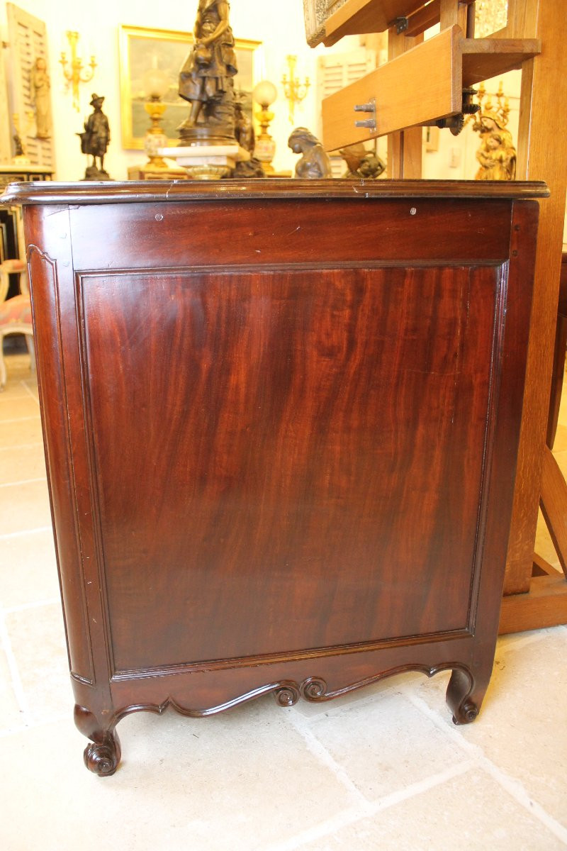 Louis XV Period Nantes-style Chest Of Drawers In Solid Mahogany-photo-3
