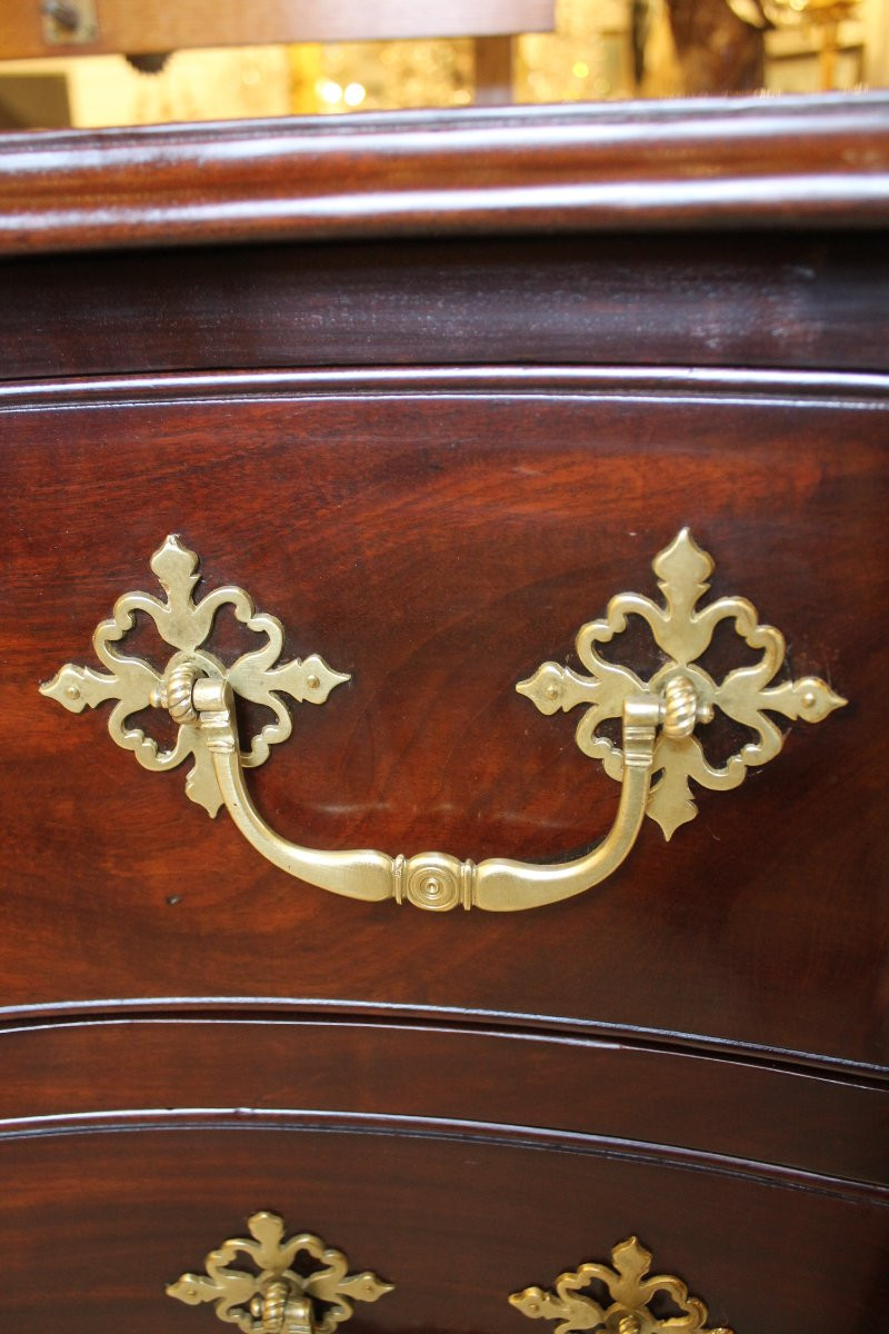 Louis XV Period Nantes-style Chest Of Drawers In Solid Mahogany-photo-2