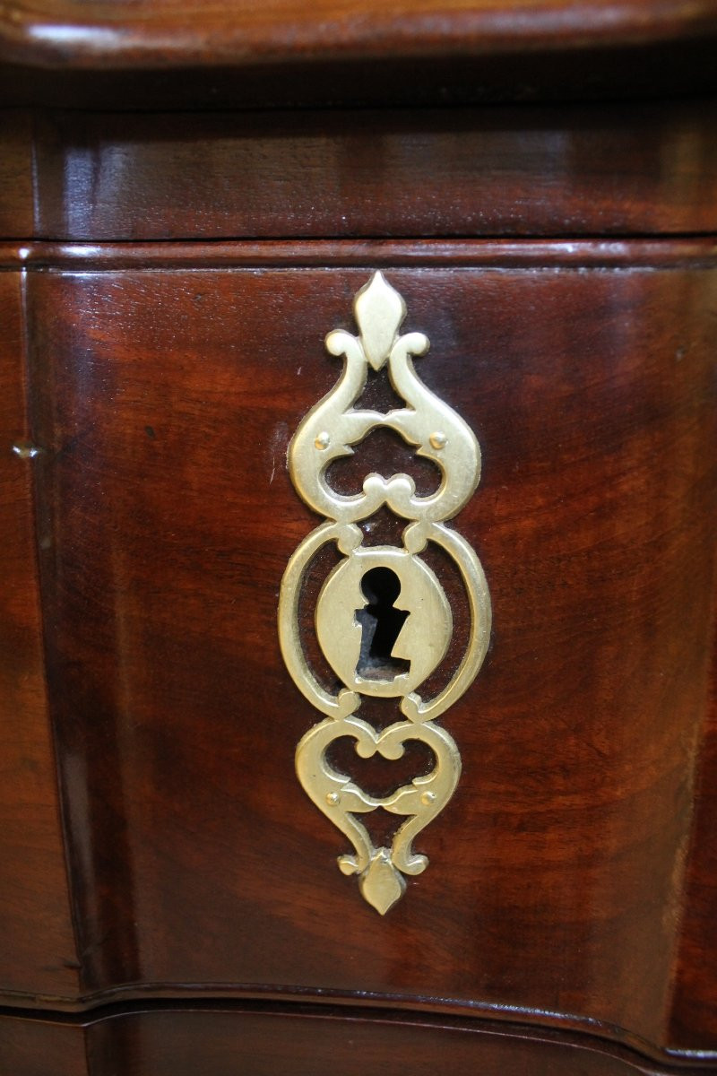 Louis XV Period Nantes-style Chest Of Drawers In Solid Mahogany-photo-3