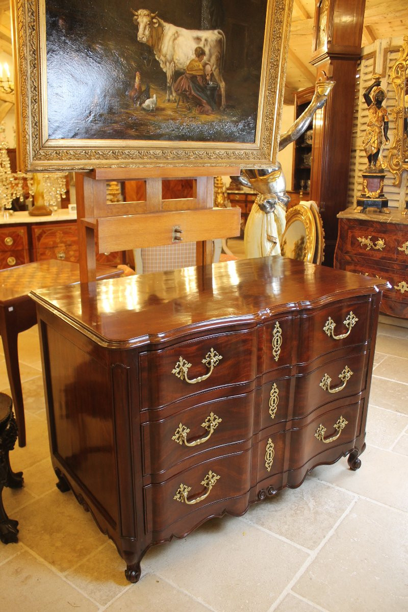 Louis XV Period Nantes-style Chest Of Drawers In Solid Mahogany-photo-5