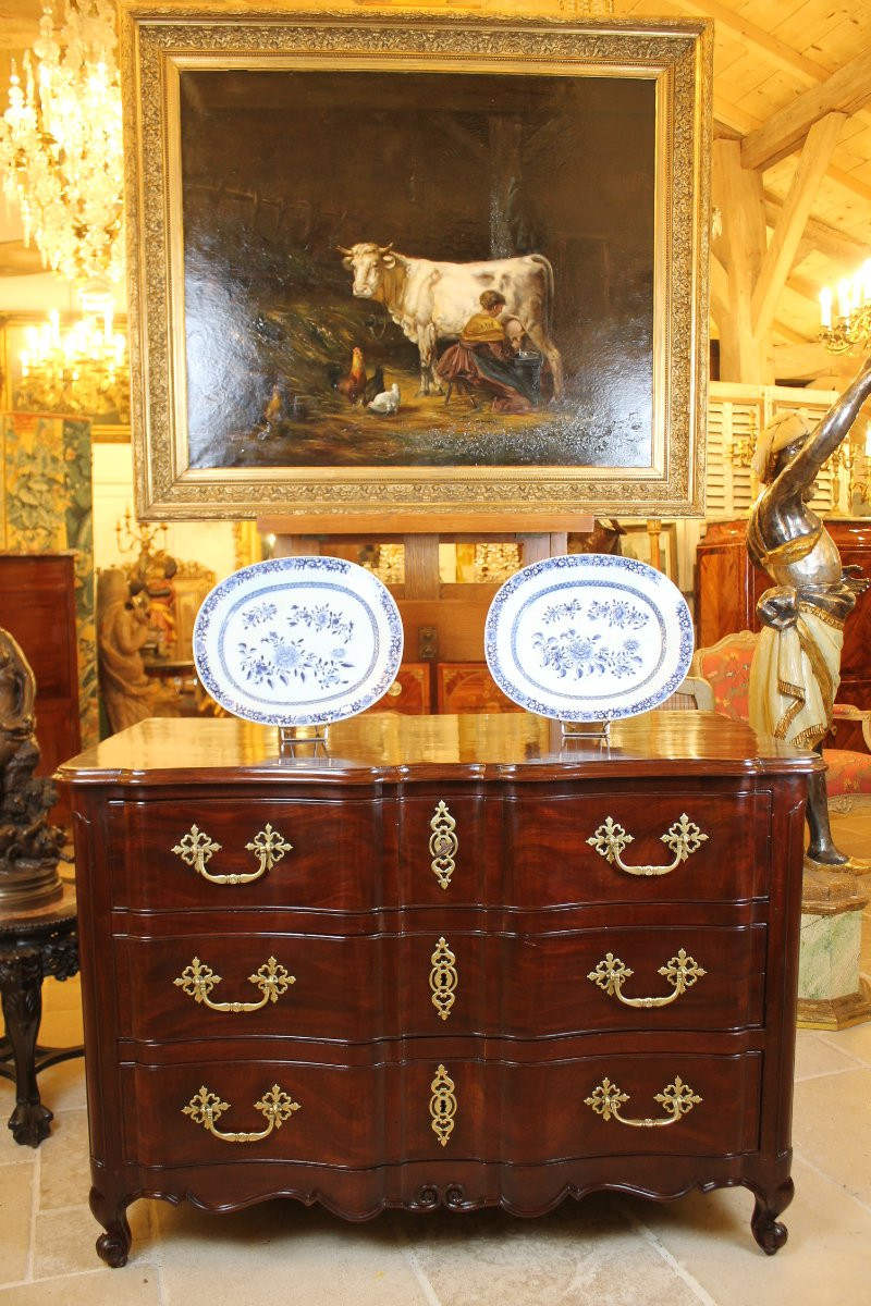 Louis XV Period Nantes-style Chest Of Drawers In Solid Mahogany-photo-8