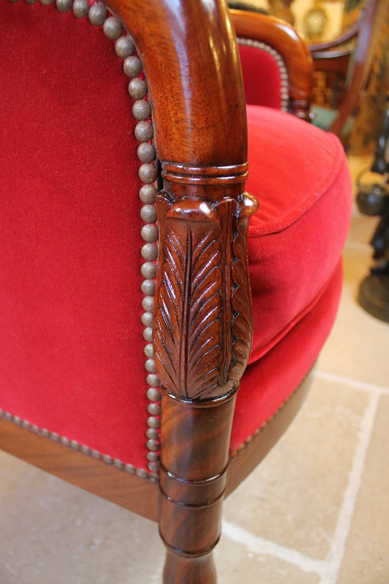 Pair Of Mahogany Armchairs, Restoration Period-photo-8