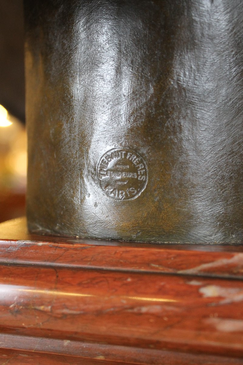 Alexandre FALGUIERE (1831-1900) - Buste de Diane Chasseresse en bronze-photo-4