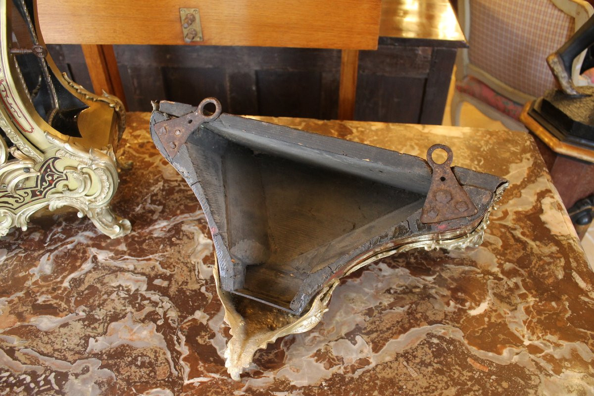 Cartel And Console In Boulle Marquetry, Louis XV Period, Claude Du Grand Mesnil Watchmaker-photo-1