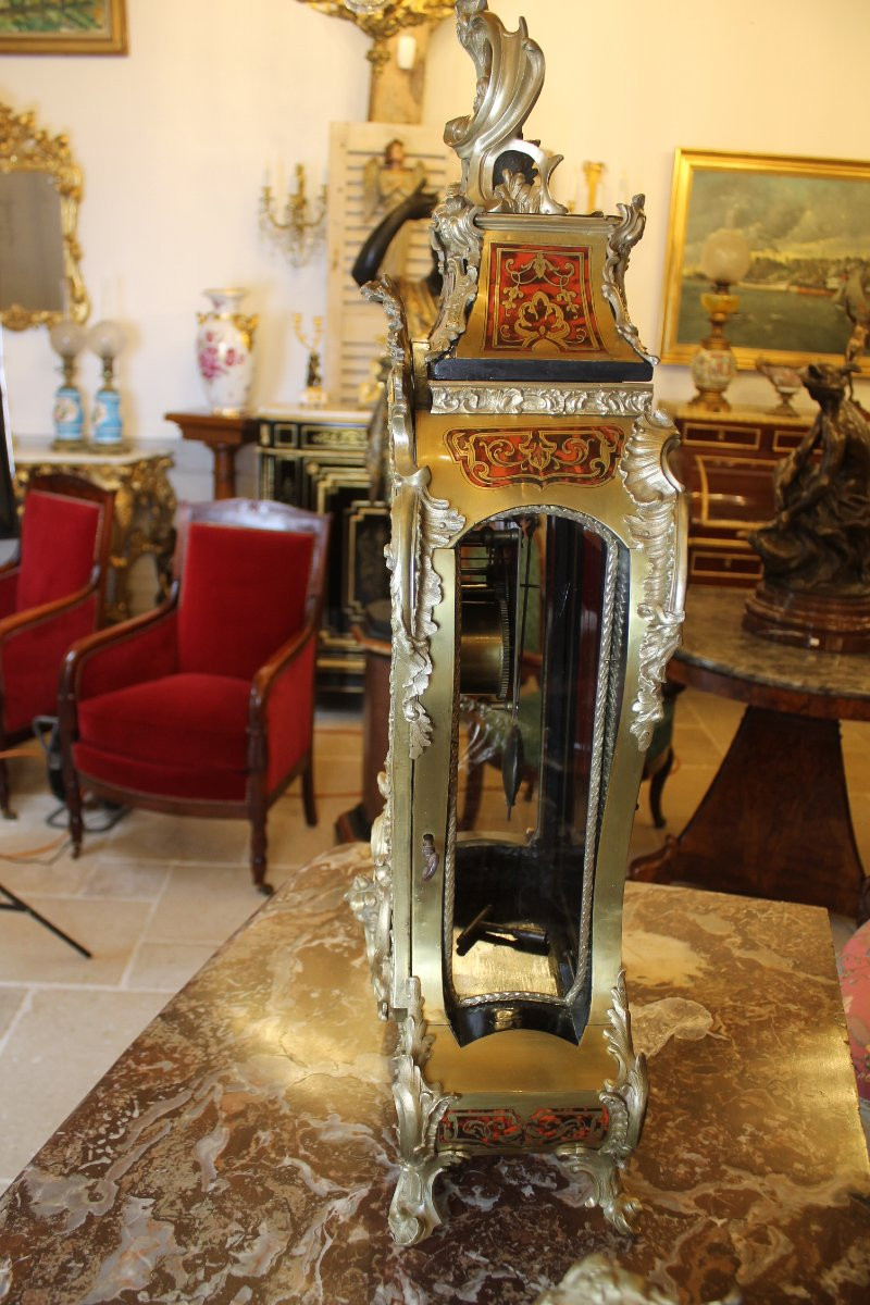 Cartel And Console In Boulle Marquetry, Louis XV Period, Claude Du Grand Mesnil Watchmaker-photo-5