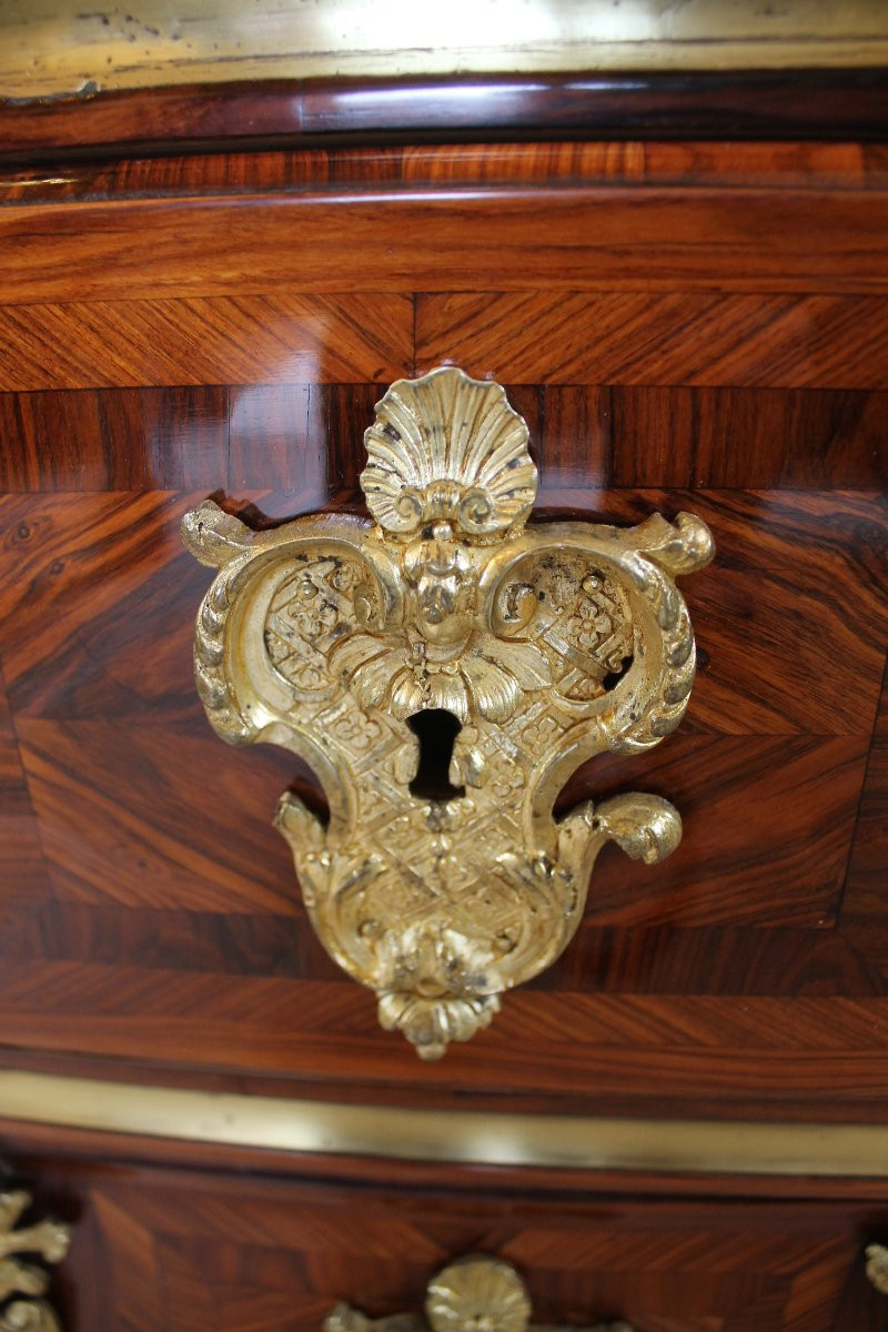 Commode en sarcophage et à pont, époque Régence-photo-4