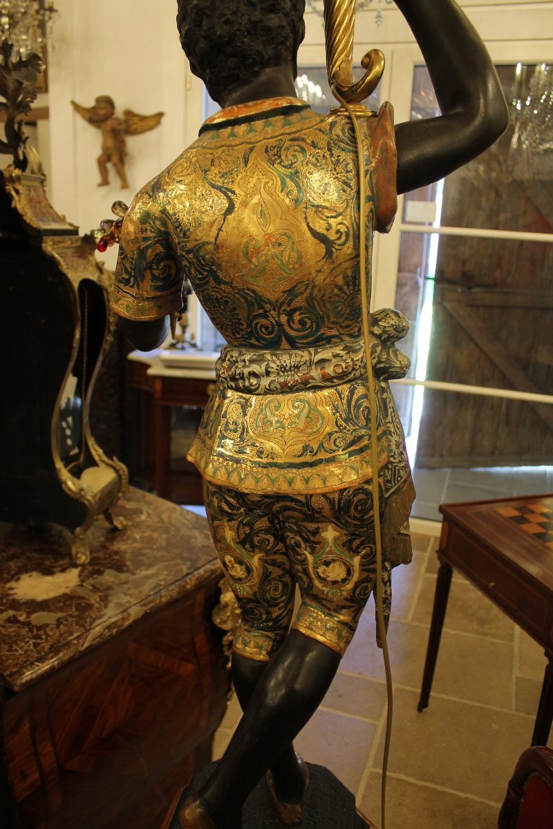 Couple de Nubiens porte torchères, Venise fin XIXe siècle-photo-8